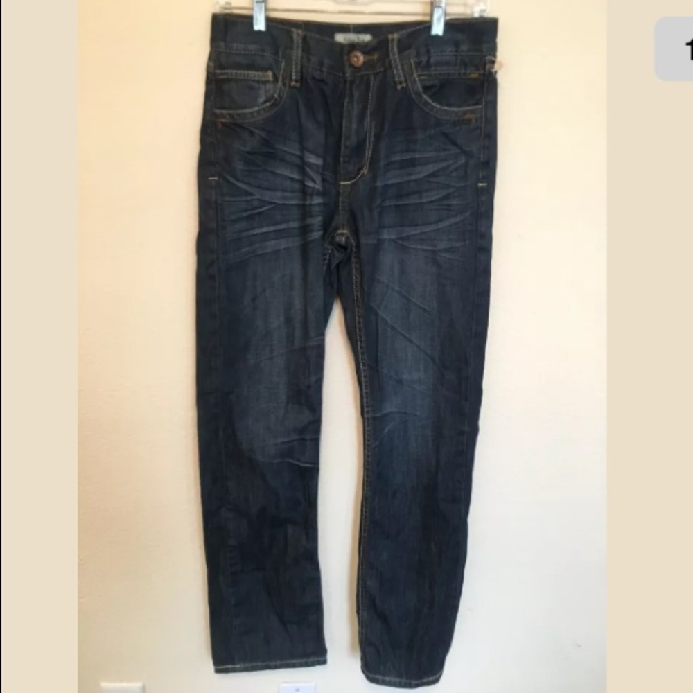 Antique Rivet Straight Boy blue jeans‎ Sz16 (p)